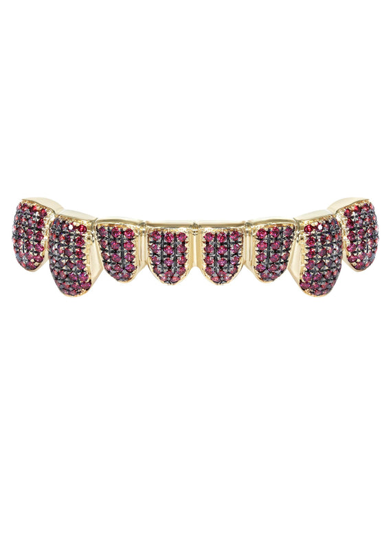 Gold 8 Teeth Ruby Grills