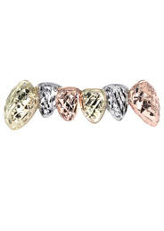 6 Teeth Diamond Tri Color Grillz Diamond Cut