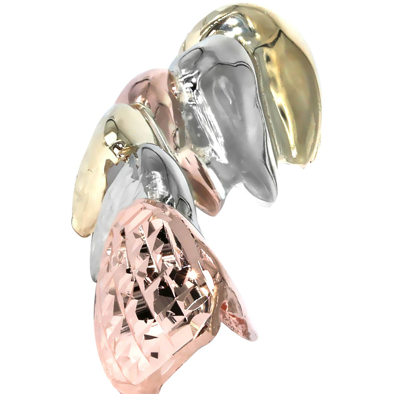 6 Teeth Diamond Tri Color Grillz Diamond Cut
