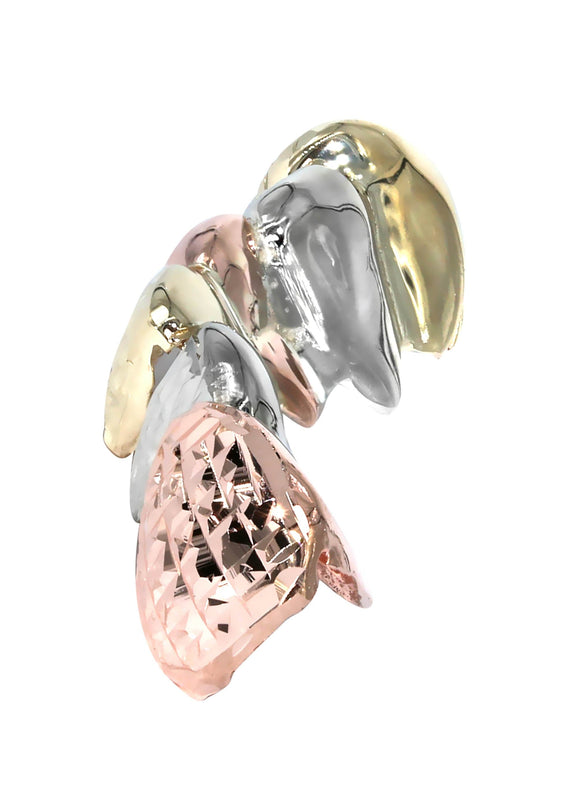 6 Teeth Diamond Tri Color Grillz Diamond Cut