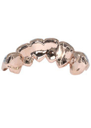 Gold 6 Teeth Two Tone Diamond Cut Grills