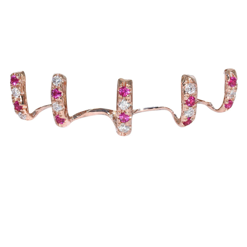 4 Teeth Diamond and Pink Sapphire Grills