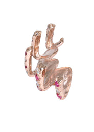4 Teeth Diamond and Pink Sapphire Grills