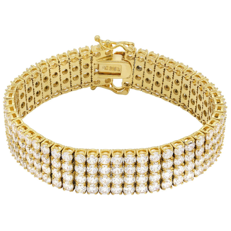 Gold Plated Four Row Tennis Bracelet