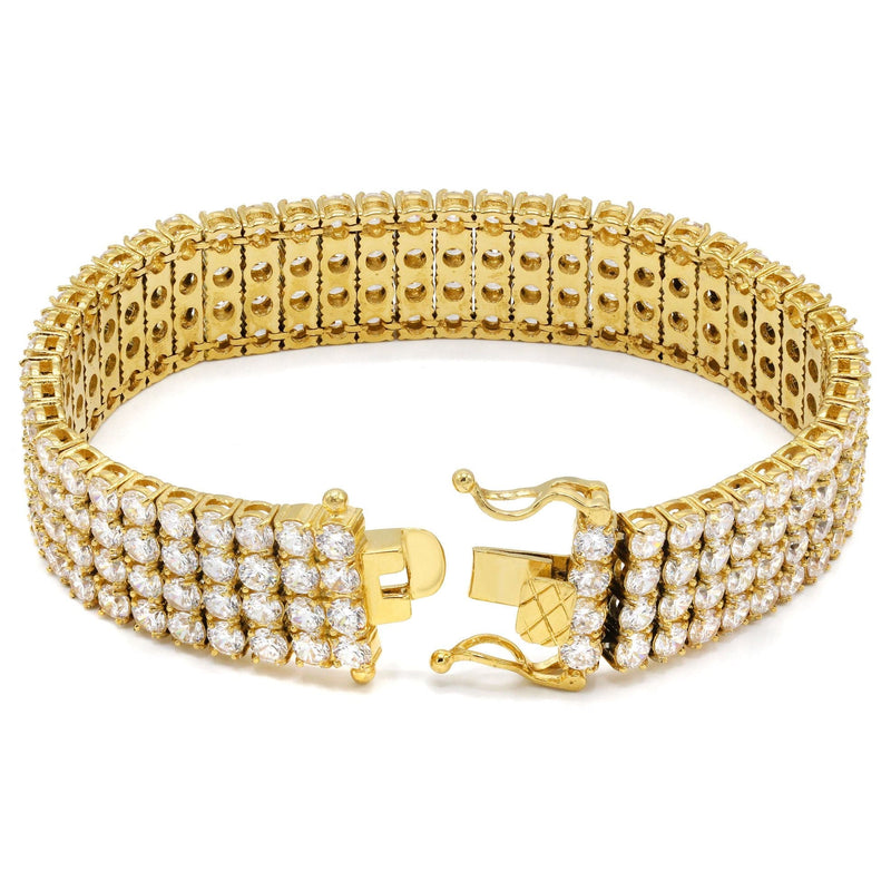 Gold Plated Four Row Tennis Bracelet