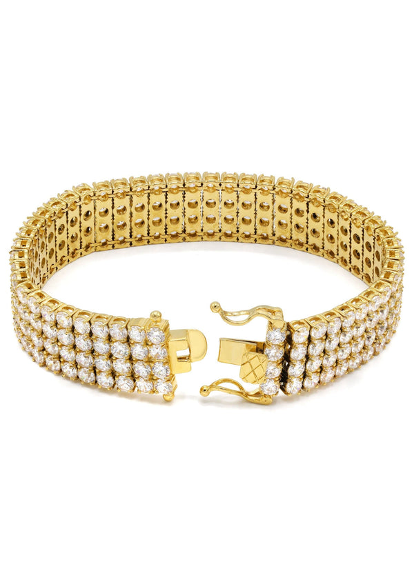 Gold Plated Four Row Tennis Bracelet