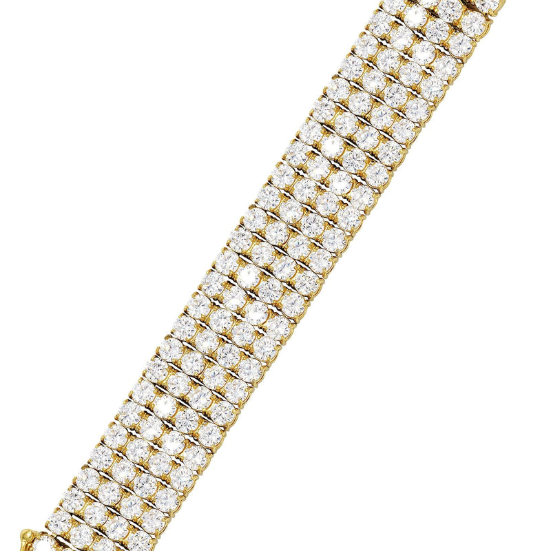 Gold Plated Four Row Tennis Bracelet
