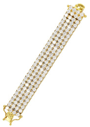 Gold Plated Four Row Tennis Bracelet