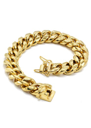 14K Gold Plated Cuban Link Bracelet For Men