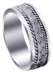 Hand Woven Mens Wedding Band | Sand Blast Finish (Jeremy)