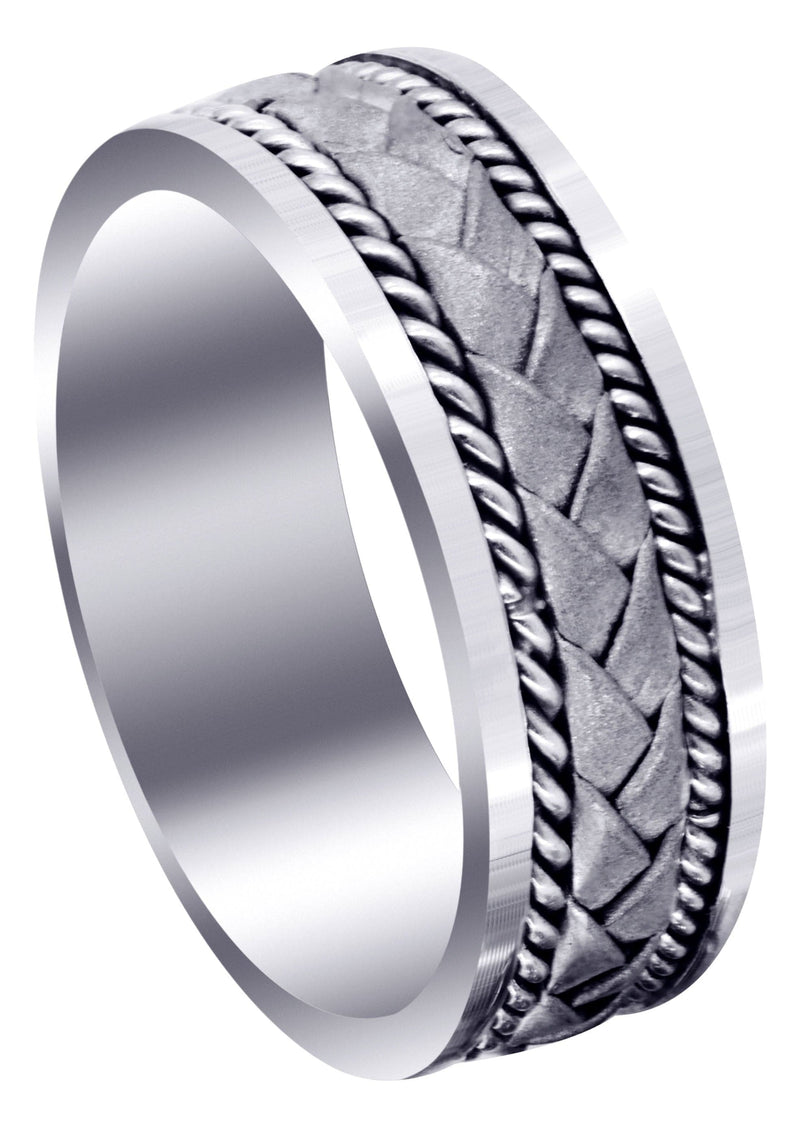 Hand Woven Mens Wedding Band | Sand Blast Finish (Jeremy)
