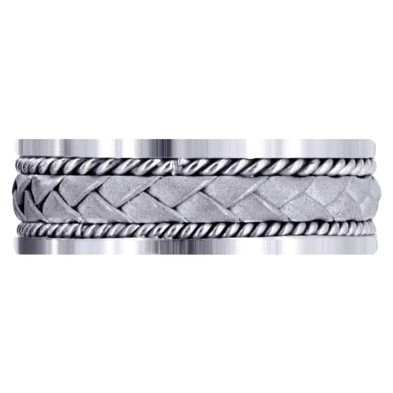 Hand Woven Mens Wedding Band | Sand Blast Finish (Jeremy)