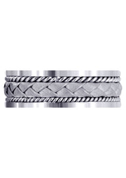 Hand Woven Mens Wedding Band | Sand Blast Finish (Jeremy)