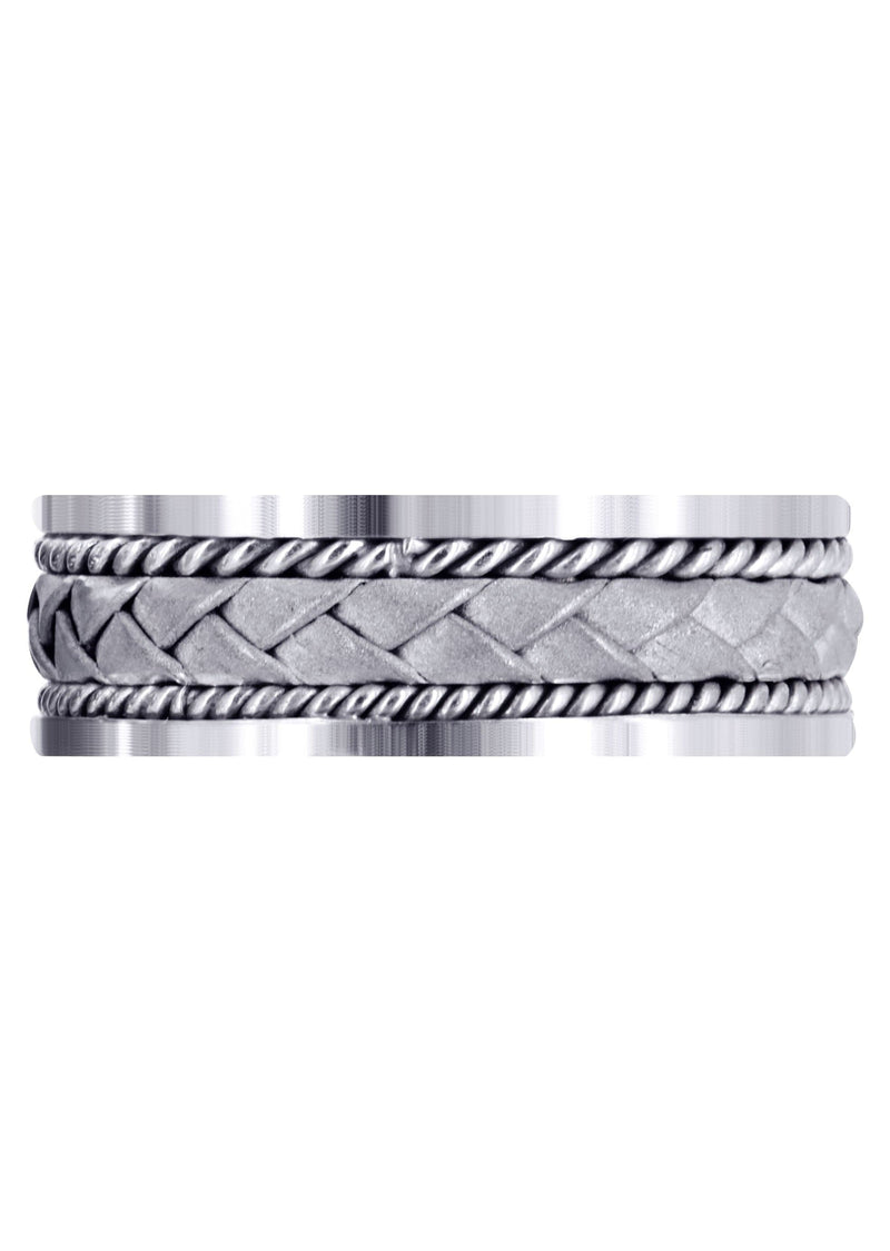 Hand Woven Mens Wedding Band | Sand Blast Finish (Jeremy)