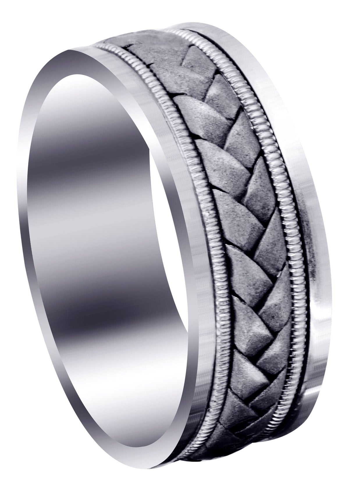 Hand Woven Mens Wedding Band | Sand Blast Finish (Bradley)
