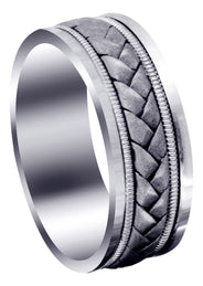 Hand Woven Mens Wedding Band | Sand Blast Finish (Bradley)