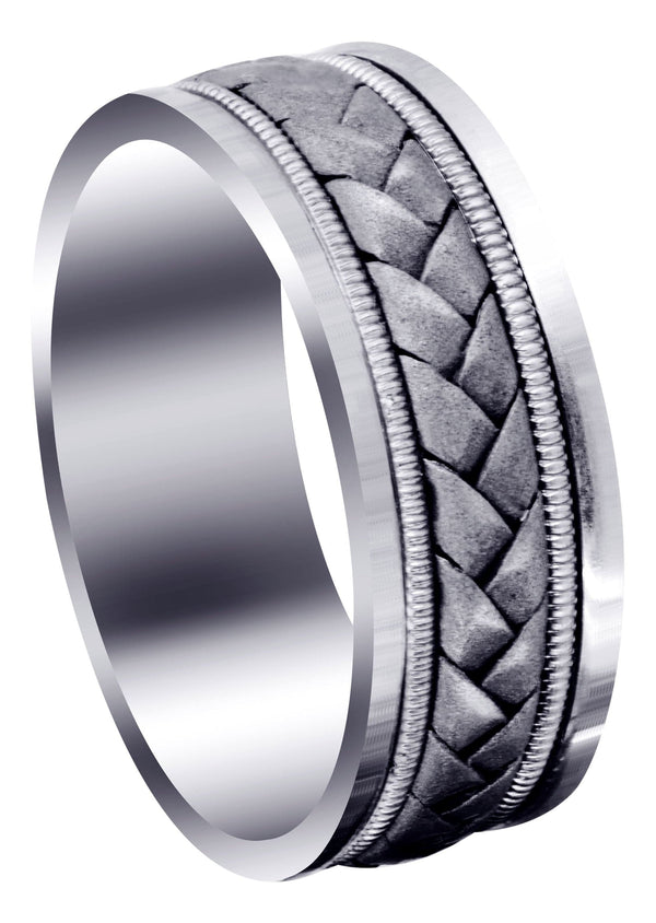 Hand Woven Mens Wedding Band | Sand Blast Finish (Bradley)