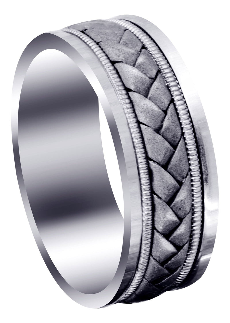 Hand Woven Mens Wedding Band | Sand Blast Finish (Bradley)