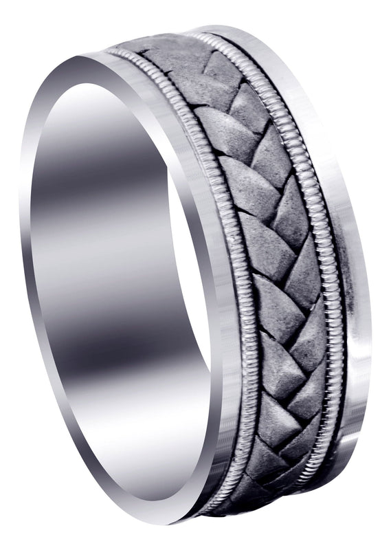 Hand Woven Mens Wedding Band | Sand Blast Finish (Bradley)