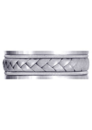 Hand Woven Mens Wedding Band | Sand Blast Finish (Bradley)