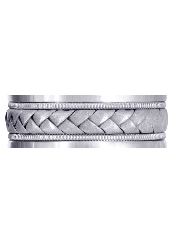 Hand Woven Mens Wedding Band | Sand Blast Finish (Bradley)