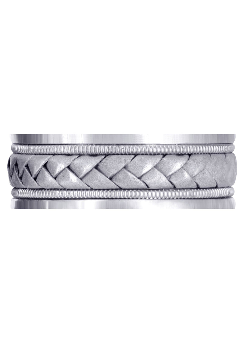 Hand Woven Mens Wedding Band | Sand Blast Finish (Bradley)