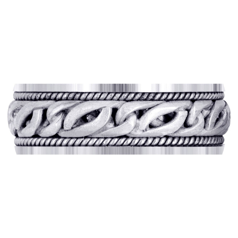Hand Woven Mens Wedding Band | Satin Finish (Colin)