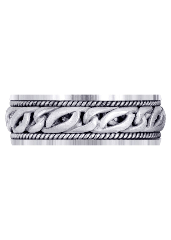 Hand Woven Mens Wedding Band | Satin Finish (Colin)