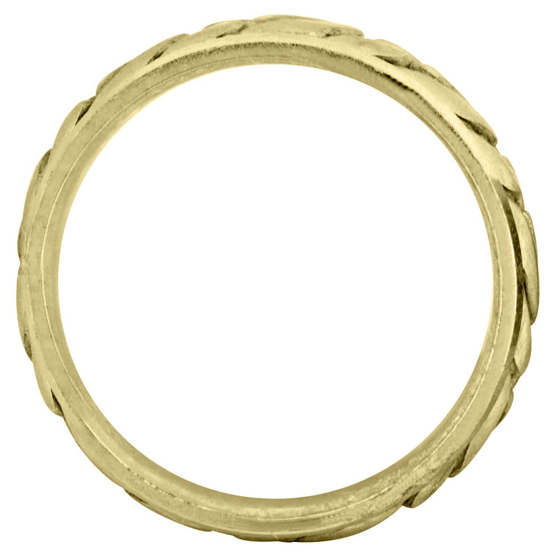 Yellow Gold Hand Woven Mens Wedding Band | Satin Finish (Colin)