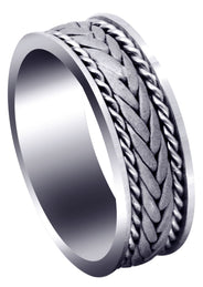 Hand Woven Unique Mens Wedding Band | Sand Blast Finish (Calvin)