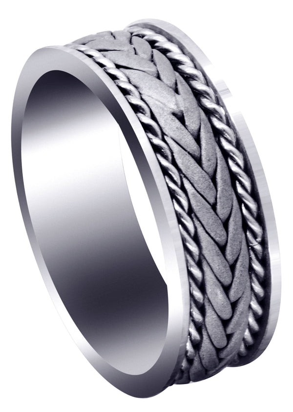 Hand Woven Unique Mens Wedding Band | Sand Blast Finish (Calvin)