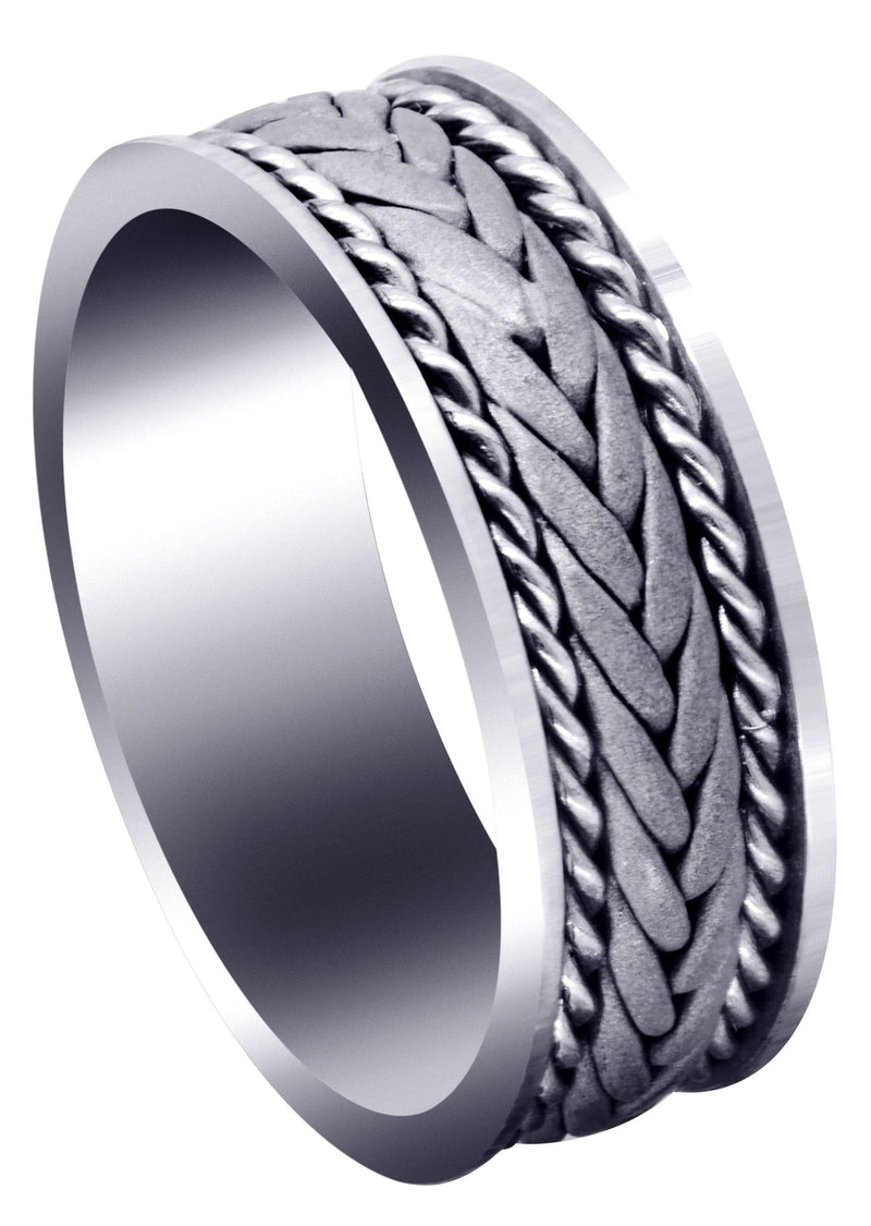 Hand Woven Unique Mens Wedding Band | Sand Blast Finish (Calvin)