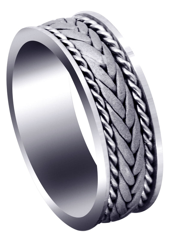 Hand Woven Unique Mens Wedding Band | Sand Blast Finish (Calvin)
