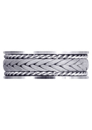 Hand Woven Unique Mens Wedding Band | Sand Blast Finish (Calvin)