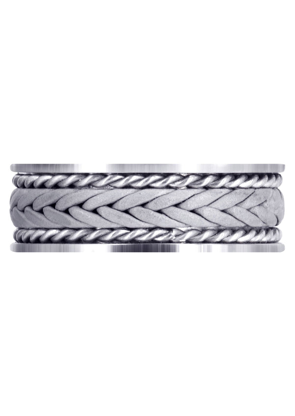 Hand Woven Unique Mens Wedding Band | Sand Blast Finish (Calvin)