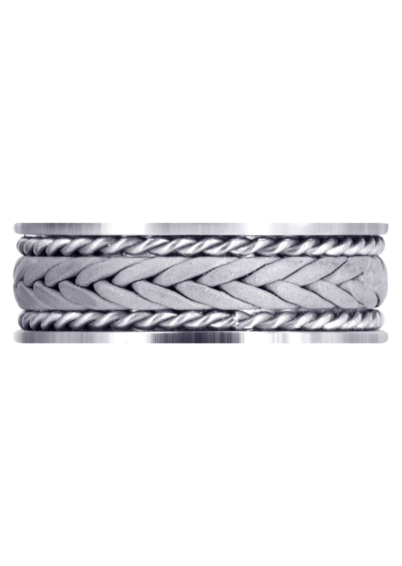 Hand Woven Unique Mens Wedding Band | Sand Blast Finish (Calvin)