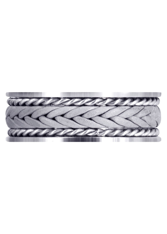 Hand Woven Unique Mens Wedding Band | Sand Blast Finish (Calvin)