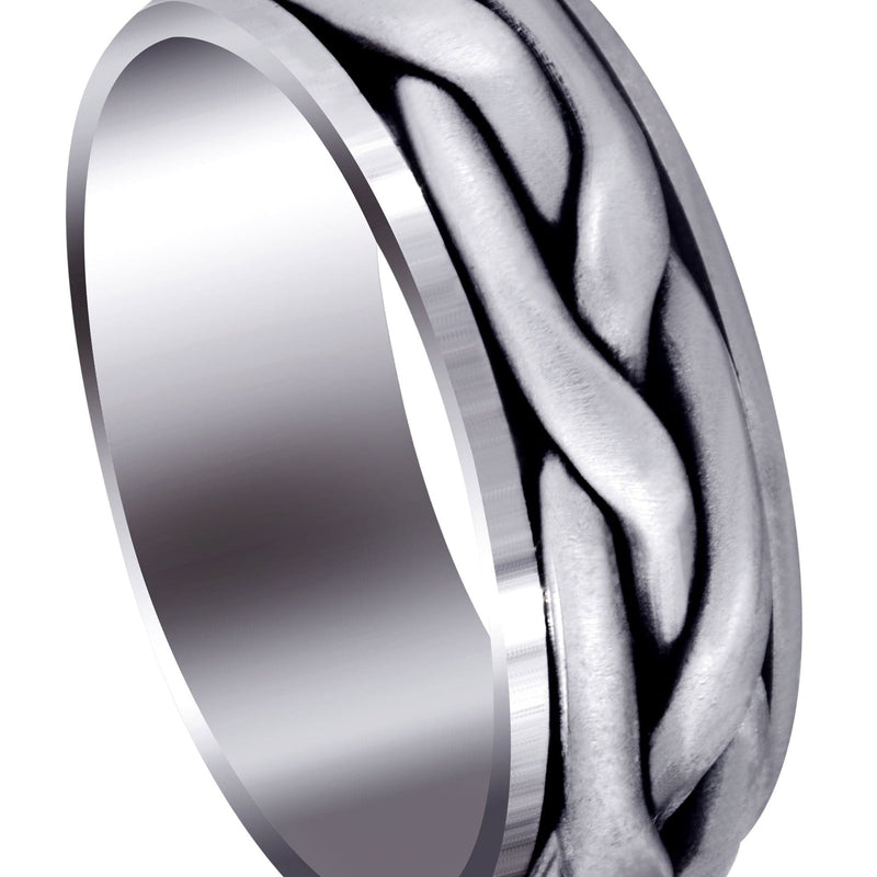Hand Woven Mens Wedding Band | Satin Finish (Abraham)