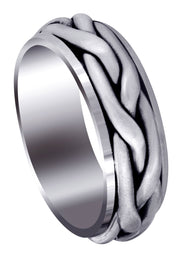 Hand Woven Mens Wedding Band | Satin Finish (Abraham)