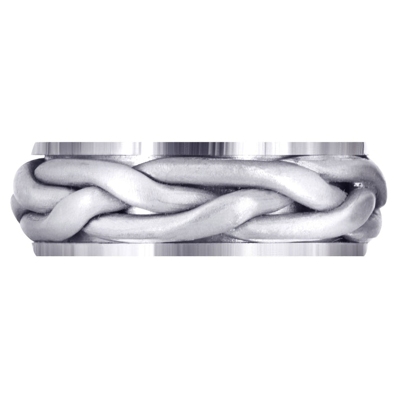 Hand Woven Mens Wedding Band | Satin Finish (Abraham)