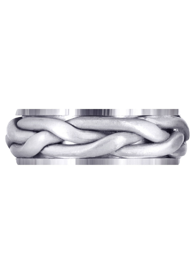 Hand Woven Mens Wedding Band | Satin Finish (Abraham)