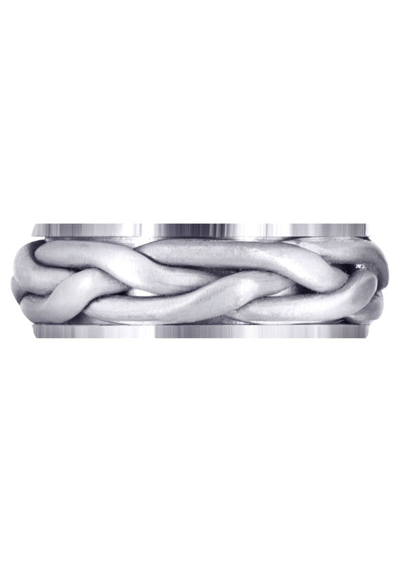Hand Woven Mens Wedding Band | Satin Finish (Abraham)