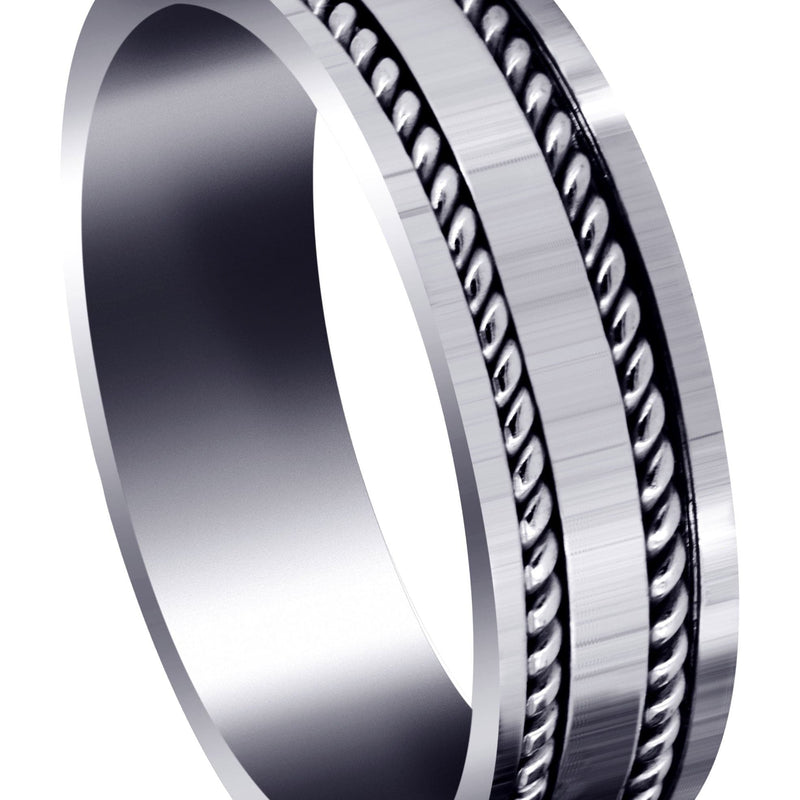 Hand Woven Mens Wedding Band | High Polish Finish (Abel)
