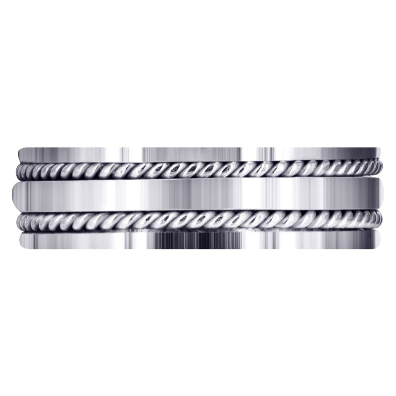 Hand Woven Mens Wedding Band | High Polish Finish (Abel)