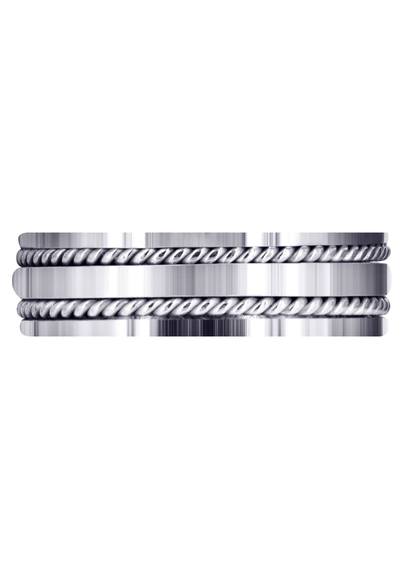 Hand Woven Mens Wedding Band | High Polish Finish (Abel)