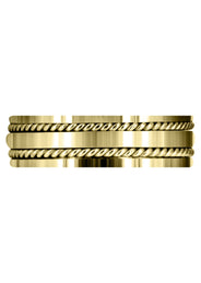 Yellow Gold Hand Woven Mens Wedding Band | High Polish Finish (Abel)