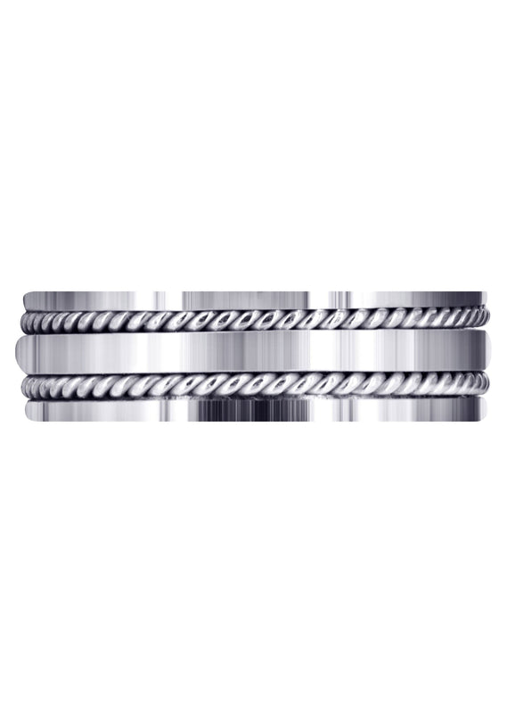 Hand Woven Mens Wedding Band | High Polish Finish (Abel)