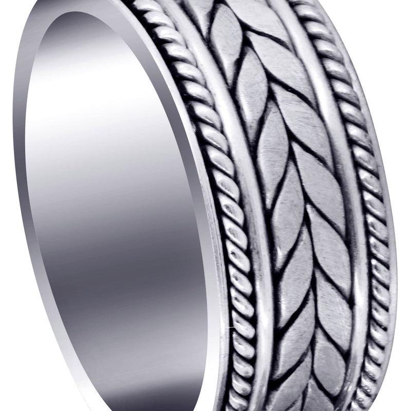 Hand Woven Mens Wedding Band | Satin Finish (Diego)