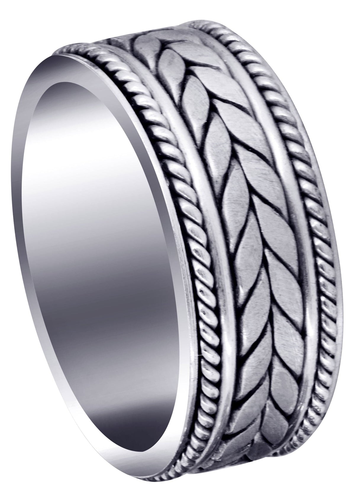 Hand Woven Mens Wedding Band | Satin Finish (Diego)