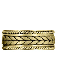 Yellow Gold Hand Woven Mens Wedding Band | Satin Finish (Diego)